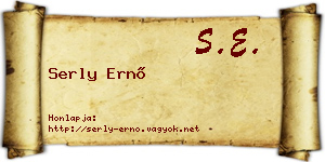 Serly Ernő névjegykártya